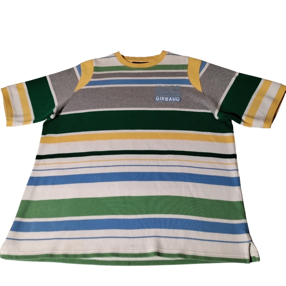 MARITHE + FRANCOIS GIRBAUD Men's XXL Striped Short Sleeve Shirt - Imperfect
